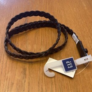 GAP Women’s Braided Faux Leather Belt - Black